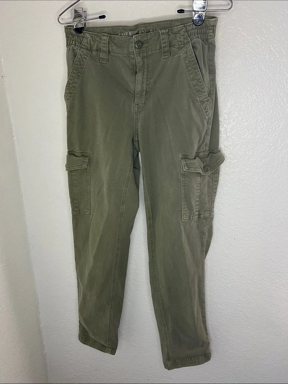 American Eagle Olive green Cargo Women’s Jeans Casual High-Rise Utility Pants 2